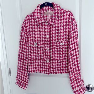 Esqualo Tweed Jacket Checked pattern Rhinestone buttons